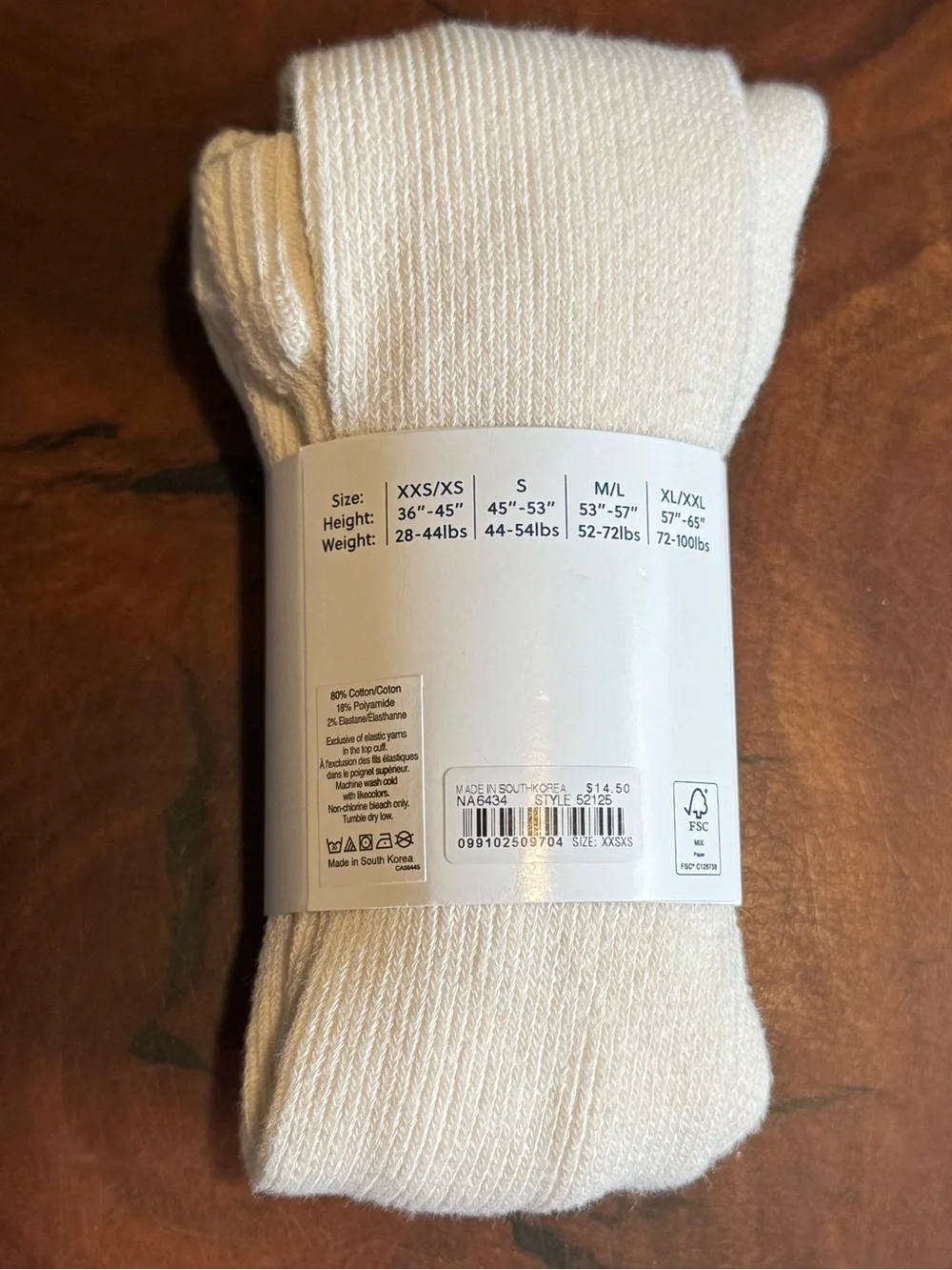 NWT Crewcuts Cream Ribbed Tights - Children's